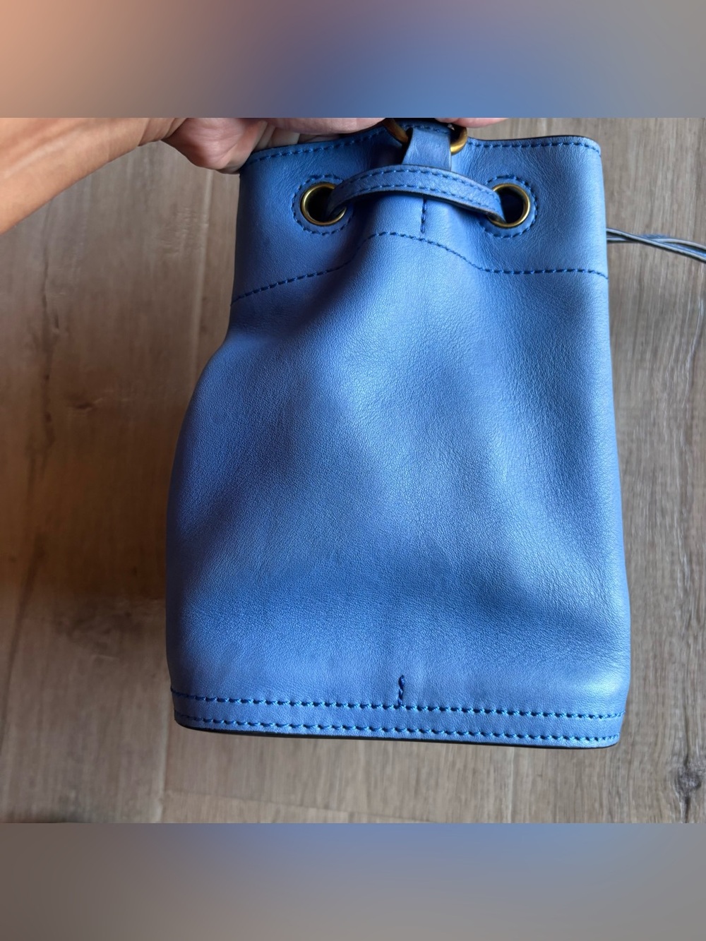 Tory Burch Leather Drawstring Bucket Bag - Picture 5 of 11